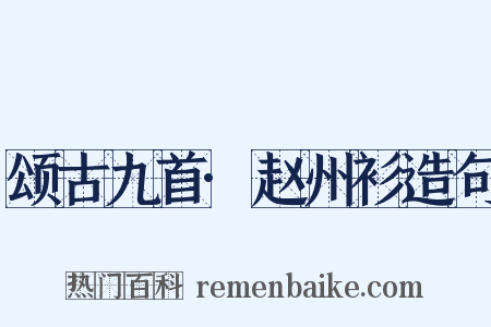颂古九首·赵州衫造句是什么意思的图片